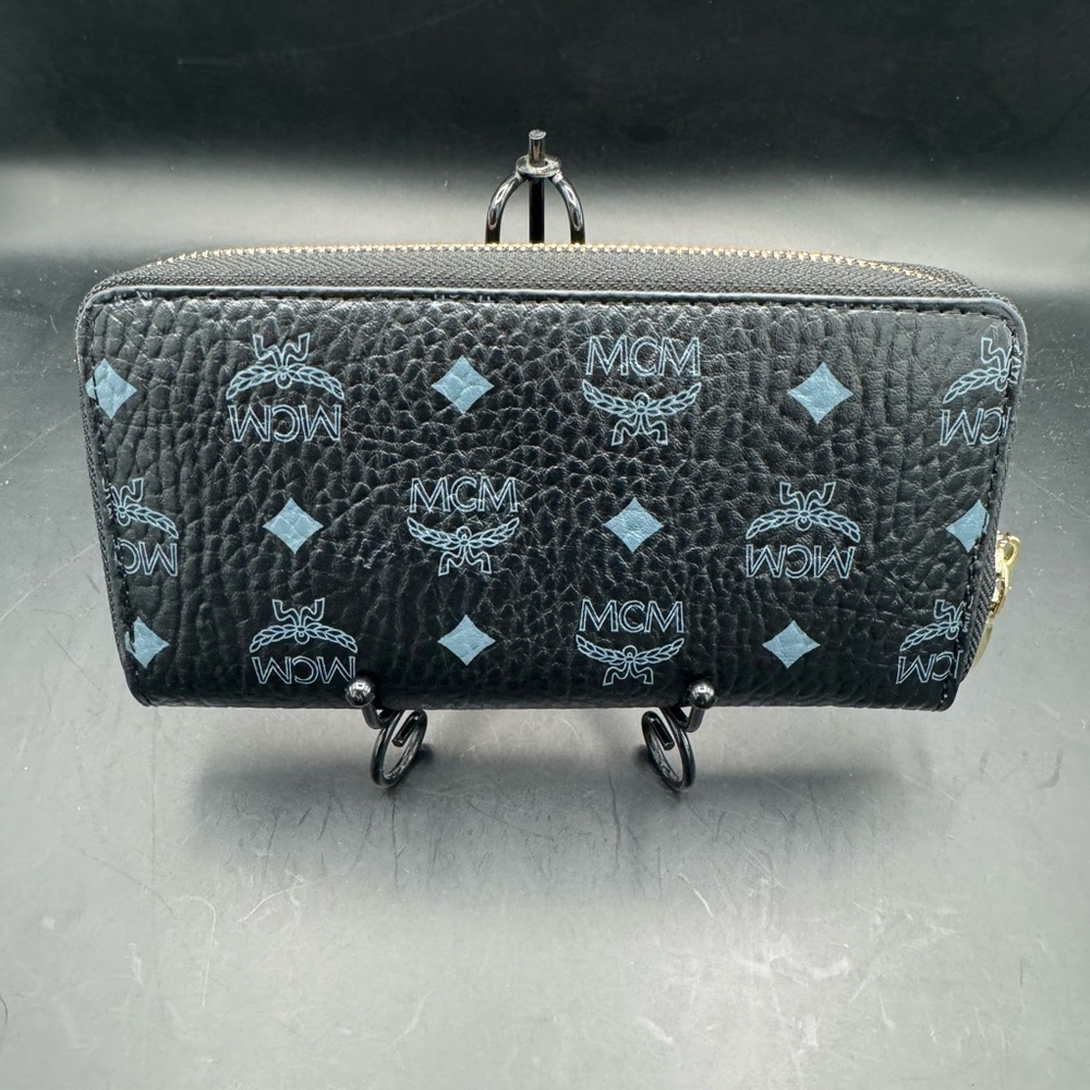 MCM Black and Gray Patterned Wallet